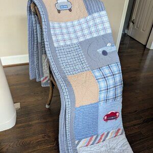 PBK Sport Cars Quilted Patchwork Comforter + 2 Standard Shams 86"x84"